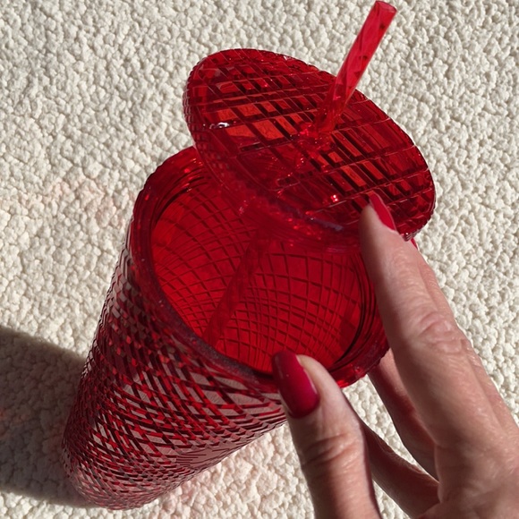 NEW Starbucks Venti Red Jewel Studded Holiday 2021 Cold Cup Tumbler - Picture 8 of 10